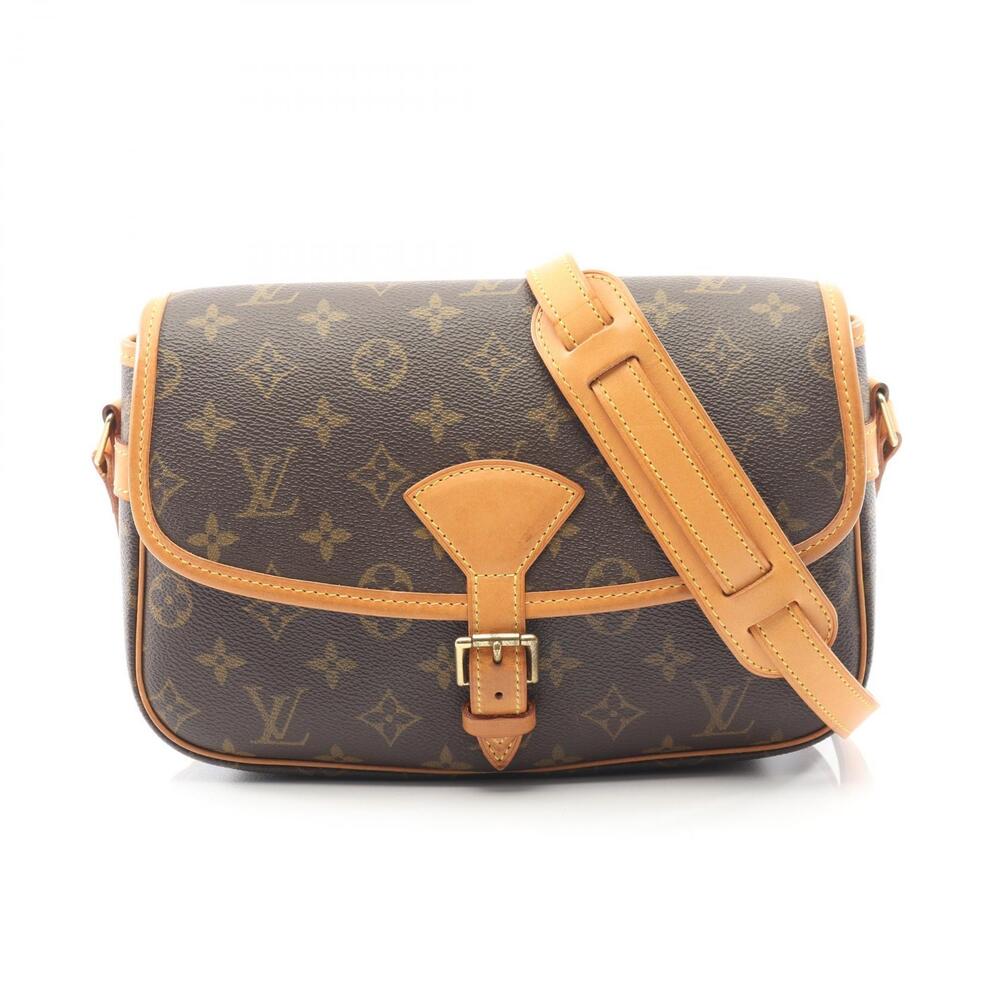 Louis Vuitton Sologne Monogram Shoulder Bag Canvas Leather Brown